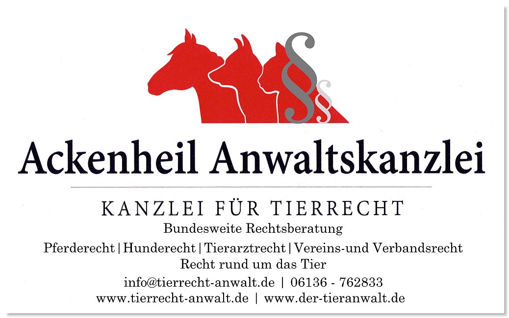 Anwalt Pferderecht Hunderecht Tierrechtskanzlei Ackenheil - bundesweit